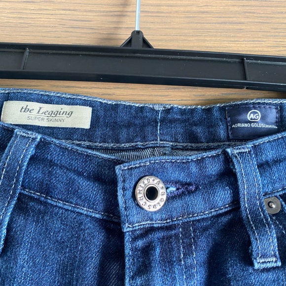 AG The Legging Super Skinny Jeans Distressed Blue Size 25R - Picture 2 of 5